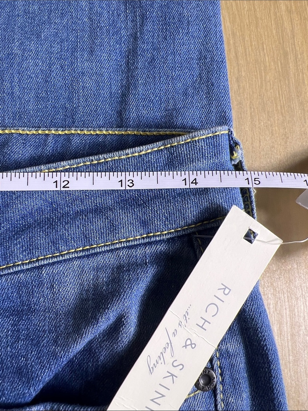 Rich & Skinny Medium Blue Skinny Jeans with Subtle Distressing size 26 - Picture 5 of 10